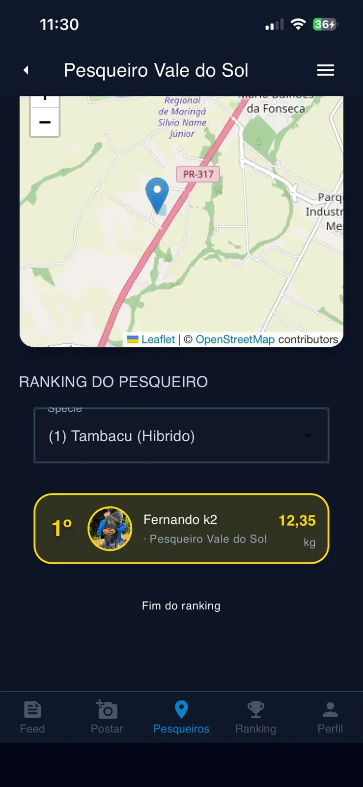 Funcionalidade de registro de captura no app Pescamais